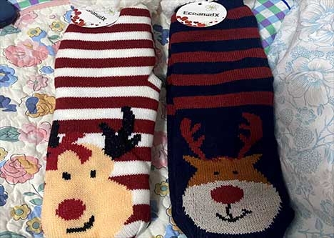 ECRONADX Warm Christmas Socks Soft Cozy Fuzzy Fleece-lined