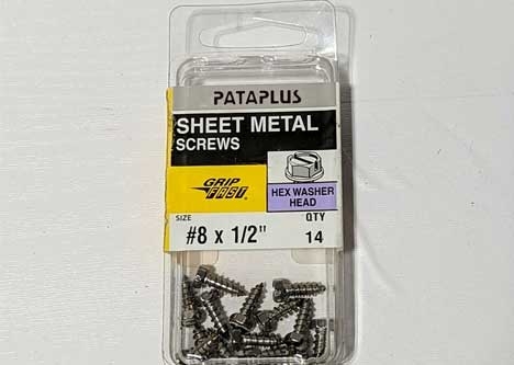 PATAPLUS  Screw Sheet Metal Screw,Stainless Hex Washer Head Slotted Sheet Metal Screw