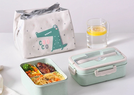 IMMEKEY Plastic Mess-tins with Tableware Set Design, 1400ML Large Leakproof Bento Box Lunch Container